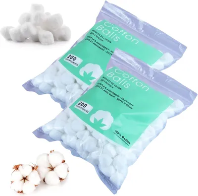 Productafbeelding van Katoenen bollen - 400 stuks katoenen ballen voor het ontvetten van wattenstaafjes voor schoonheidssalon thuisgebruik