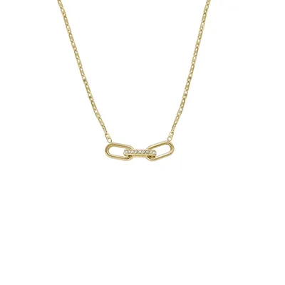 Produktbild von Fossil JF04523710 Damen Collier Edelstahl Gold weiß 46 cm