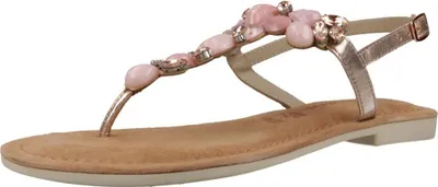 Produktbild von Tamaris Damen Sandale Leder Zehentrenner Schmucksteine und Strass 1-28163-42, Größe:38 EU, Farbe:Rosa