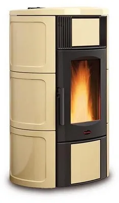 Produktbild von Extraflame Iside Idro H15 Wasserführender Pelletofen Majolika Pergament