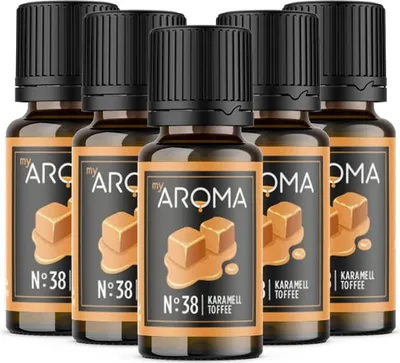 Produktbild von myAROMA Flavour Drops Karamell 5x10ml – Zuckerfrei, Kalorienfrei & Vegan, für Backen, Essen und Trinken, Nr. 38