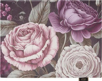 Image de EUROFIRANY | Set de 4 sets de table - 30 x 40 cm - dessous de plat couleur poudre - motif fleurs