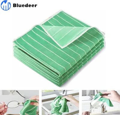 Produktbild von 4 Bambus-Mikrofasertücher für Fenster, Spiegel, Fliesen, Karosserie, Mikrofaser, Bambus, Glas, Haushalt, Badezimmer