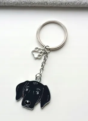 Produktbild von Schlüsselanhänger Hund Hundekopf Labrador Retriver Schwarze Pfote