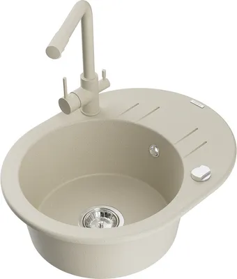 Produktbild von Mexen Kevin 1 Becken-Granitspüle mit Abtropffläche und Mischbatterie Duero, Beige - 6517-69-671600-69
