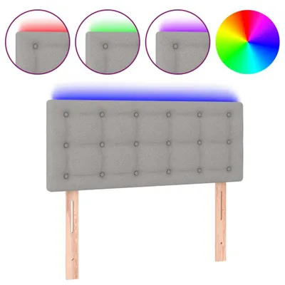 Obrázok produktu pre vidaXL LED čelo postele Light Grey 90x5x78/88 cm Látka