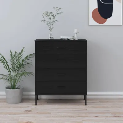 Produktbild von vidaXL Kommode Schwarz 80x35x101,5 cm Stahl