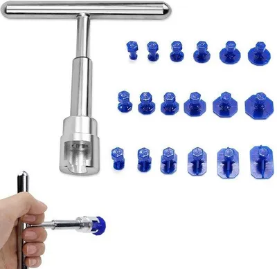 Obrázek produktu pro Sada na odstraňování autolepidel, 18 přísavek, T-tyč, kov, auto