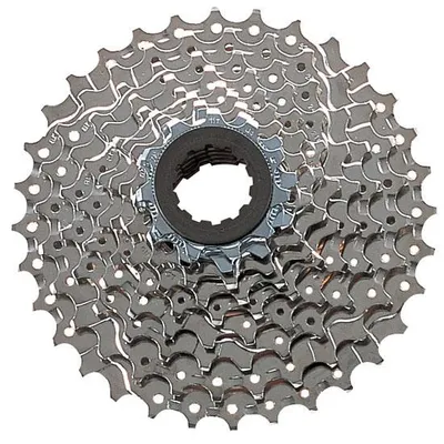 A bicycle cassette gear set.