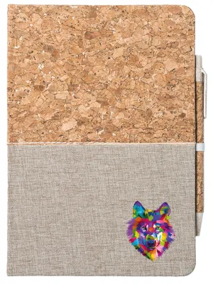 Produktbild von Huuraa Notizbuch A5 Wolf Colorful 80 Blatt inkl. Kugelschreiber Tagebuch Geschenkidee