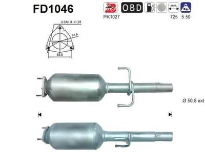 Produktbild von AS FD1046 Dieselpartikelfilter Rußpartikelfilter DPF für FIAT PANDA (169) Abgasanlage Diesel