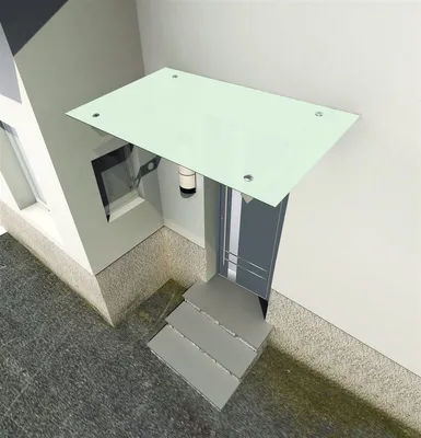Zdjęcie produktu dla Glaszentrum Hagen - 120x90 cm Daszek do miękkiego szkła - NeTransparent w zestawie. Stalowy uchwyt
