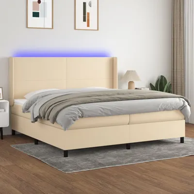 Produktbild von Maison Exclusive - Boxspringbett mit Matratze & LED Creme 200x200 cm Stoff
