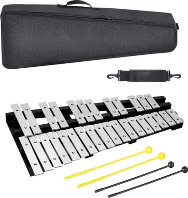 Produktbild von Glockenspiel-Xylophon 30 Töne - Glockenset mit Schlägeln und Trommelstöcken - Musikinstrument für Kinder und Erwachsene
