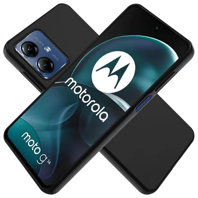 Produktbild von Für Motorola Moto G14 Silikon Schutz Schwarz Handy Tasche Etuis Cover Kappe Hülle Neu