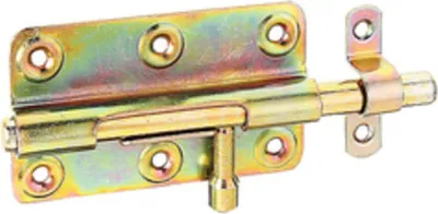 Produktbild von Bolzenriegel mit rundem Griff 160 x 41 mm, gelb verzinkt