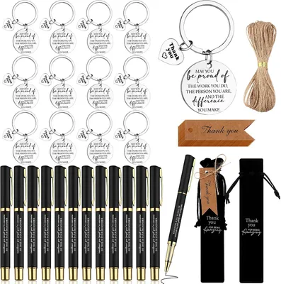Productafbeelding van Set medewerker waardering dank U geschenken bulk - Set van 12 - Inspirerende Balpen Gepersonaliseerde Motiverende