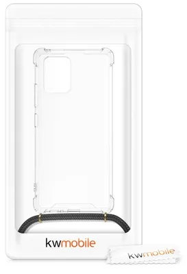 Produktbild von kwmobile Necklace Case kompatibel mit Samsung Galaxy S10 Lite Hülle - Silikon Cover mit Handykette - Band Handyhülle Schwarz Transparent