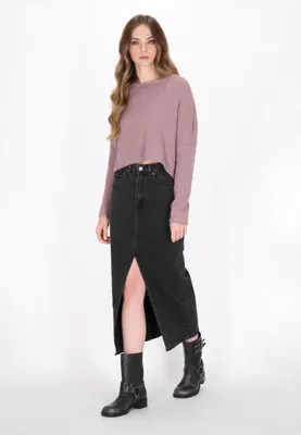 Image de Pull pour femme SAPORTA - couleur rose vintage, taille M/L