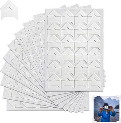 Obrázek produktu pro Samolepicí rohy na fotografie – ideální pro scrapbooking a fotoalba – 100 kusů – průhledné