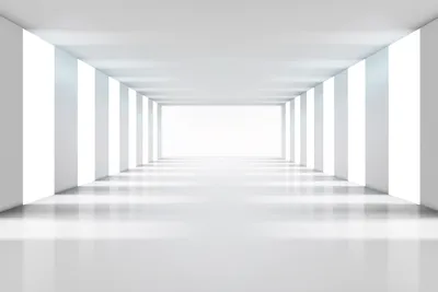 Produktbild von Fototapete - White Corridor 375x250cm - Vliestapete