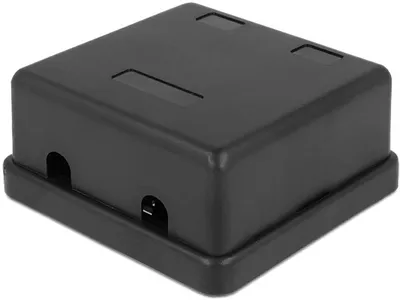 Produktbild von Delock Keystone Surface Mounted Box - Gehäuse mit modularen Einsätzen - Schwarz - 2 Ports