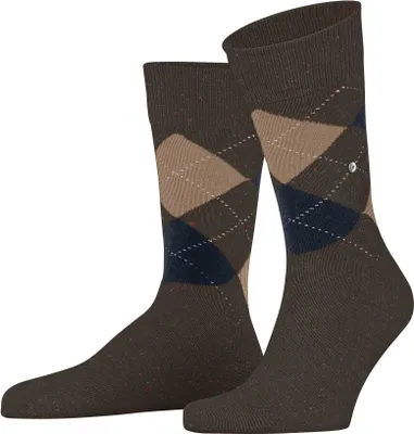 Obrázek produktu pro Pánské ponožky Burlington - Dundee, diamantový vzor, krátké ponožky, vlna, One Size Brown 40-46