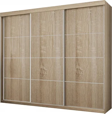 Produktbild von KIER FURNITURE Kleiderschrank mit Schiebetüren TOP PLUS , Schlafzimmer Schrank, Garderobeschrank, Flurschrank Sonoma-Eiche 250x200x62cm
