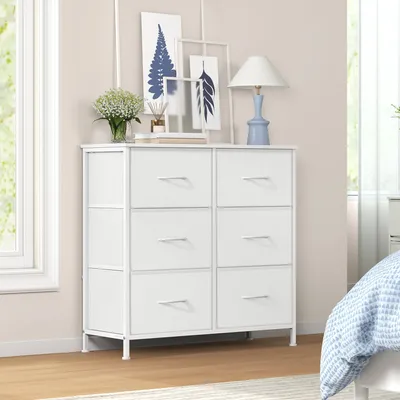 Produktbild von SONGMICS Kommode, Schrank, 6 Stoffschubladen, für Schlafzimmer, Flur, Wohnzimmer, weiß