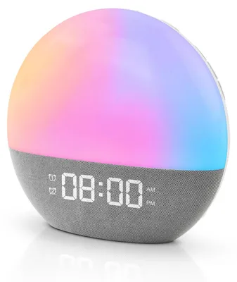 Produktbild von Focenat Tageslichtwecker,Sonnenaufgang Wecker,Lichtwecker,Sunrise Alarm Clock,Lichtwecker Sonnenaufgang,10 Farblicht,20 Helligkeitsstufen,Doppelt Alarm und Snooze,Für Schlafzimmer,Erwachsene,Kinder