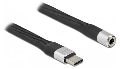 Imagen del producto de Cable plano DeLOCK, USB Tipo-C a conector de audio de 3.5 mm (jack), 10 cm, , plateado, USB C, 3.5 mm, 0.1 m, conector macho, conector hembra