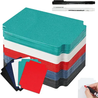 Obrázok produktu pre Plastové priečky do priečinkov, 95 x 70 mm, 100 kusov, s 2 zvýrazňovačmi, vhodné pre hry a priečinky
