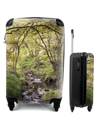 Produktbild von MuchoWow® Koffer Handgepäck Trolley Rollkoffer Kleine Reisekoffer mit 4 Rollen - Hirsch - Baum - Wald - Cabin Size < 55x40x23 cm & 55x40x20 cm - Fotokoffer - Kabinenkoffer - Boardgepäck - Reise-Box - Reisekoffer - Reisegepäck - Koffer mit Bild - Trolley für Kinder