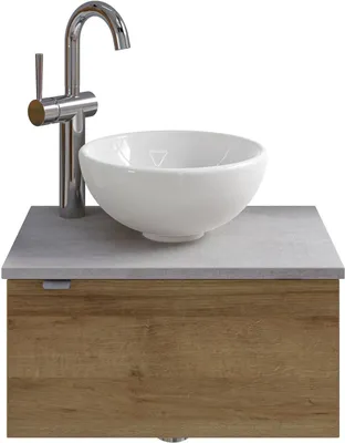 Produktbild von Pelipal Serie 6915 SET-044-019 Waschtisch mit Unterschrank bestehend aus: Keramik-Aufsatzbecken, Waschtischplatte, Waschtischunterschrank
