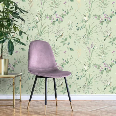 Zdjęcie produktu dla Tapeta 10 m2, miętowa i śliwkowa, do sypialni