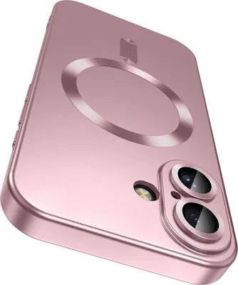 Immagine prodotto di Custodia magnetica per iPhone 17, custodia protettiva in silicone opaco con protezione dell'obiettivo, compatibile con MagSafe Rosa