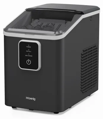 Imagen del producto de Máquina de hielo compacta: produce 12 kg de hielo al día, con dos tamaños de cubitos y un depósito de 1 litro