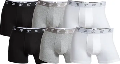 Produktbild von CR7 Herren Boxer Shorts, 6er Pack - Trunks, Baumwolle Stretch Schwarz/Grau/Weiß XL