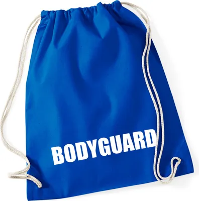 Produktbild von Huuraa Turnbeutel Bodyguard Schriftzug 12 Liter Bright Royal Baumwolle Rucksack Geschenkidee