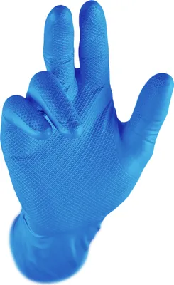 Produktbild von 50 Stk. Grippaz 306DB Nitrilhandschuhe EN ISO 374 blau, Größe:XXL