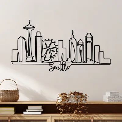 Obrázok produktu pre Wallity, Seattle- DYU1139, čierna, iné bytové dekorácie, 120 x 61 x 1,5 cm, 100% kov