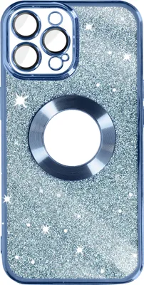 Produktbild von Avizar, Glitzer-Silikonhülle mit Chromumrandung für Apple iPhone 12 Pro Max, Blau