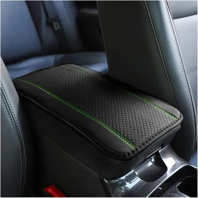Productafbeelding van Armleuningkussen voor auto's, Polyurethanleer, zwart-groen, 29 x 19 cm