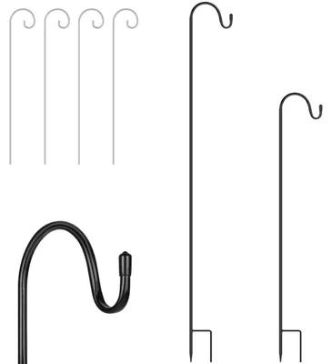 Produktbild von Schäferhaken 2er Set 75-100cm höhenverstellbar mit 4 Metallstangen für Garten & Deko