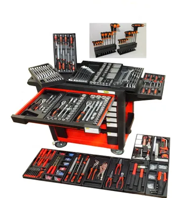 Produktbild von Werkstattwagen XXL Big Edition Werkzeugwagen gefüllt Werkzeug 7 Kugelgelagerte Schubladen