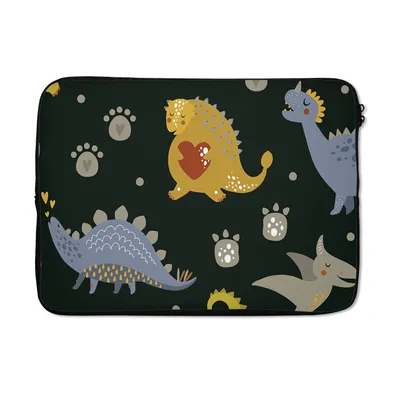 Produktbild von MuchoWow® Laptop Hülle 14 ZollDino - Kinder - Schnittmuster - Jungen - Mädchen - Dinosaurier Laptoptasche - Laptoptasche - Stoßsicher - Schutzhaube