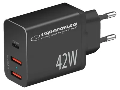 Productafbeelding van Esperanza snellader, 42 W, USB-C (Pd 30 W) / 2x USB-A (12 W)