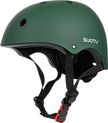 Produktbild von Suotu Skatehelm – leichter Kinderhelm für Kinder von 3–8 Jahren | verstellbarer Grün-Kinderhelm zum Skateboarden, Radfahren und Rollerfahren | Größe S