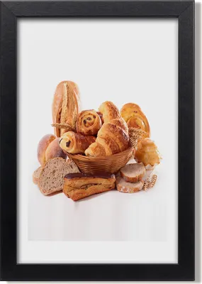 Produktbild von Bild 20x30 MDF-Rahmen, Wandkunst Brot in einem Korb