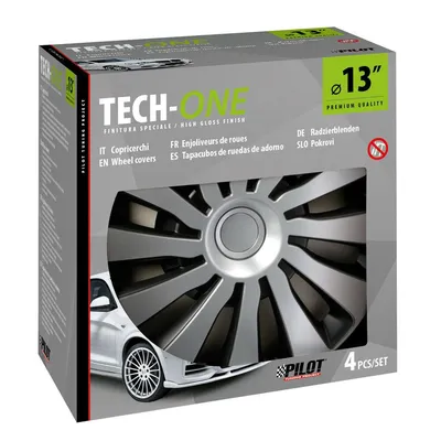 Image de Pilot Sepang Argent & Noir Set 4 Enjoliveurs D 13